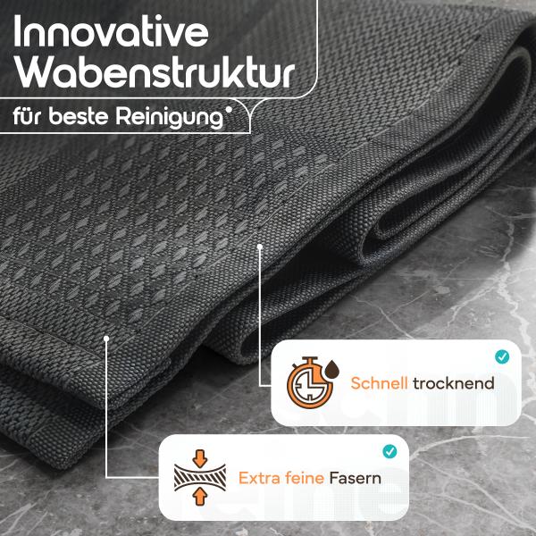 Microfaser Geschirrtücher grau 5 Stueck Set